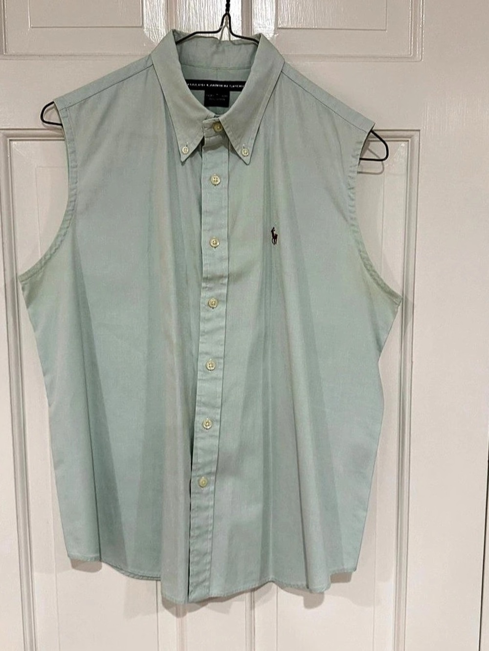 Ralph Lauren Sport Sleeveless Button Down Cotton Shirt Size Medium